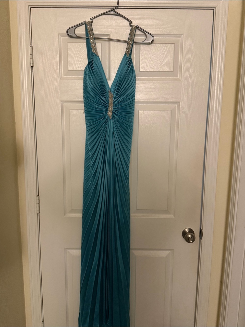 Nicole Bakti Teal Evening Dress